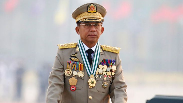 Myanmar's Commander-in-Chief wearing army uniform with medals
