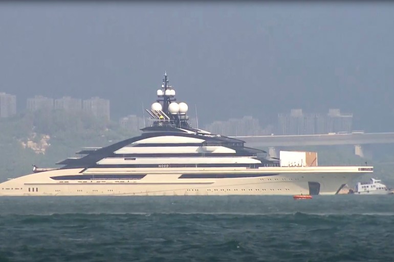 Superyacht on the water