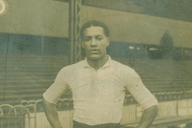 A signed and dated photo of Walter Tull at White Hart Lane in his Tottenham Hotspur Strip on January 17, 1911 [Walter Tull Archive/Finlayson Family Archive/Getty Images]