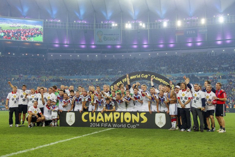 Germany with world cup trophee during the final of the FIFA World Cup 2014 on July 13, 2014 at the Maracana stadium in Rio de Janeiro, Brazil.