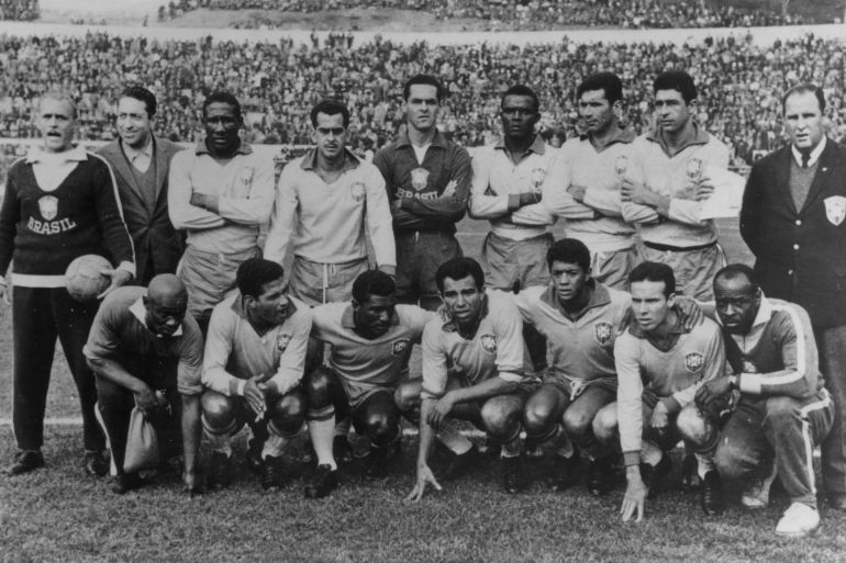 17 Jun 1962: Brazil team group before the FIFA World Cup Final against Czechoslovakia played in Santiago, Chile.