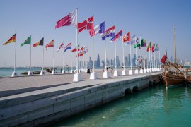 The flags of the Countries taking part in FIFA World Cup Qatar 2022 , at Doha&#39;s corniche, October 02, 2022 in Doha, Qatar [Sorin Furcoi/Al Jazeera] (Al Jazeera)