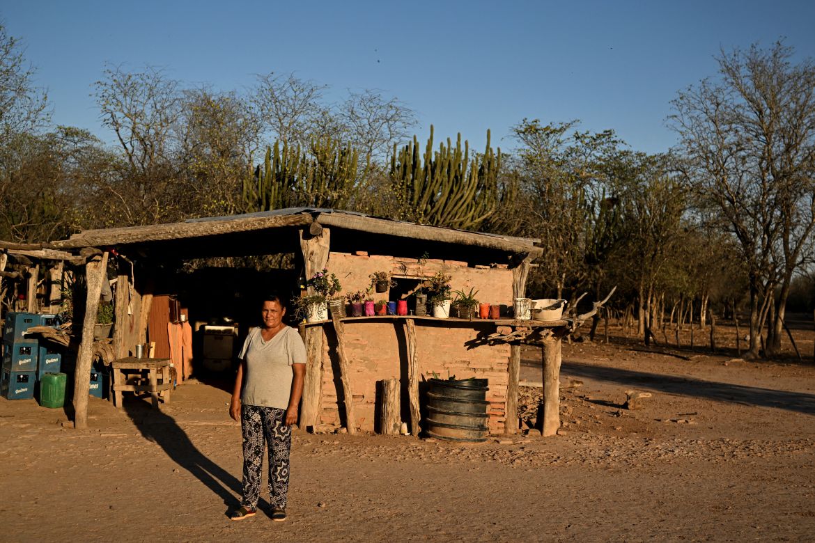 Veda Palvacino, local, poses for a picture during an interview with AFP on the outskirts of El Impenetrable National Park