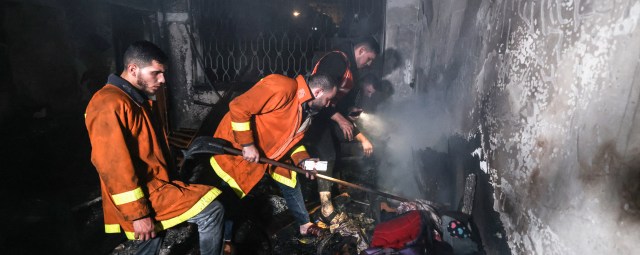 Gaza Residential Building Fire Kills 21