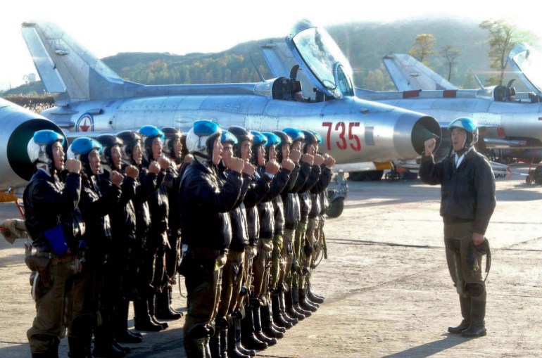 The Korean People's Airforce holding a military drill in an undisclosed location in this photo released in 2013 by North Korea's official Korean Central News Agency (KCNA) [File: KCNA/AFP]