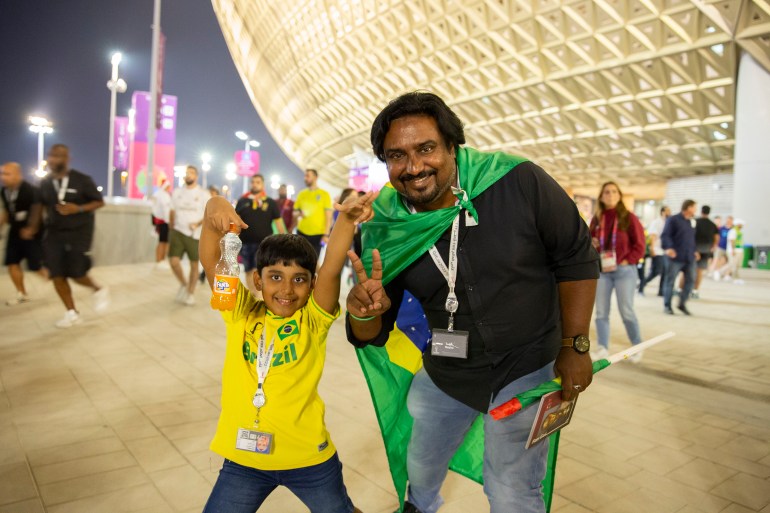 Ashid and his son Brazil fan