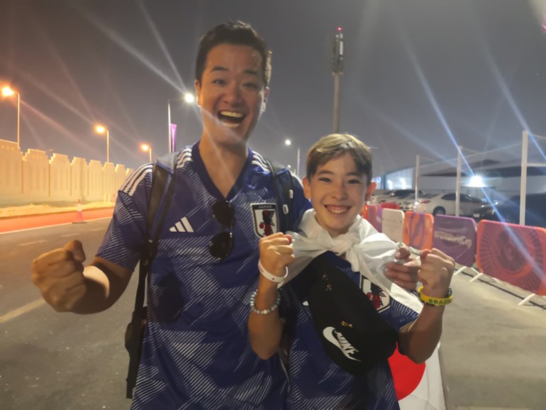 1. Takashi and his son Kayde said they were in disbelief when Japan scored the second goal. 