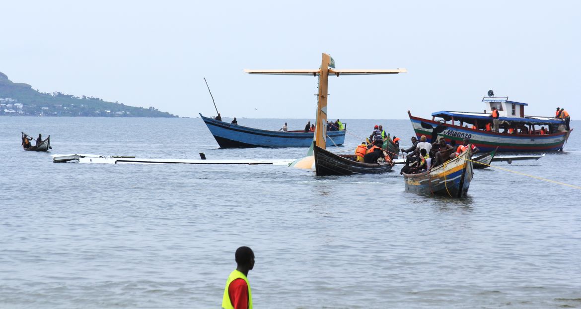 Rescue operations underway after a plane carrying 43 people crashed into Lake Victoria in Tanzania
