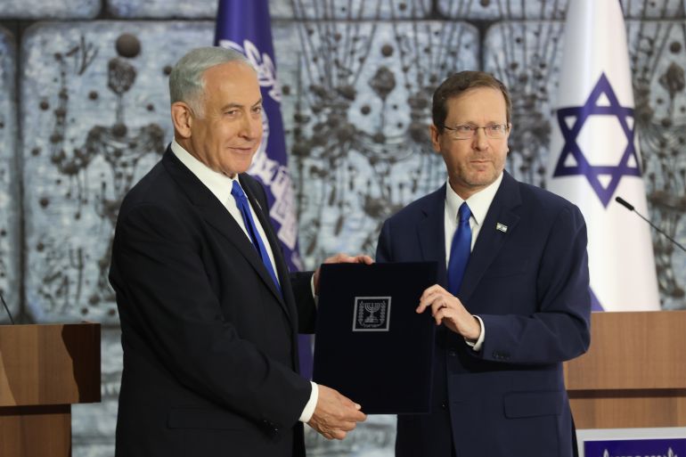 Benjamin Netanyahu and President Isaac Herzog