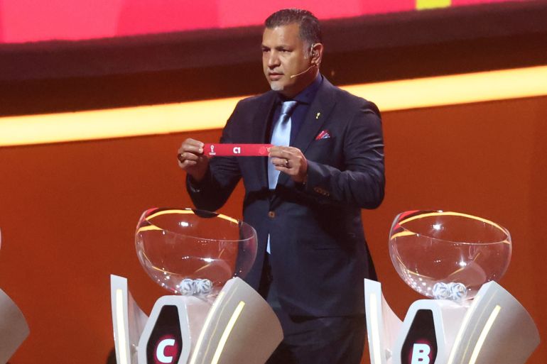 Ali Daei at the 2022 World Cup final draw