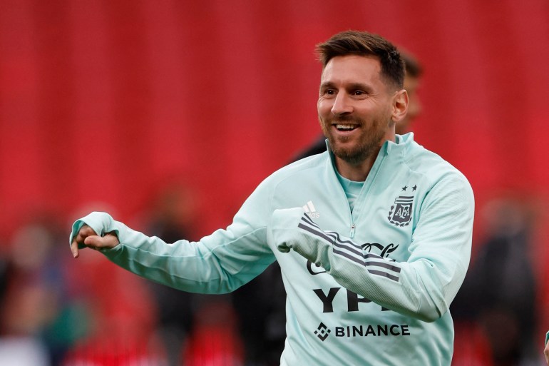 Soccer Football - Finalissima - Argentina - Training - Wembley Stadium, London, Britain - May 31, 2022 Argentina's Lionel Messi during training Action Images via Reuters/Peter Cziborra
