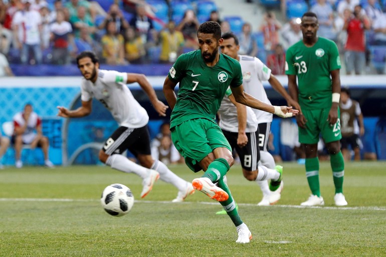 Suudi Arabistanlı Salman al-Faraj, Rusya'nın Volgograd kentinde penaltıdan bir gol kaydetti.