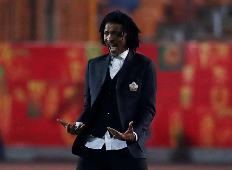 Cameroon coach Rigobert Song reacts at Cairo International Stadium, Cairo, Egypt.