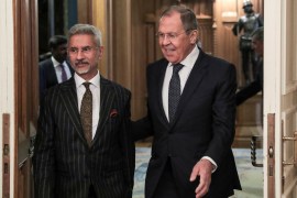 Russian Foreign Minister Sergei Lavrov and his Indian counterpart Subrahmanyam Jaishankar in Moscow.