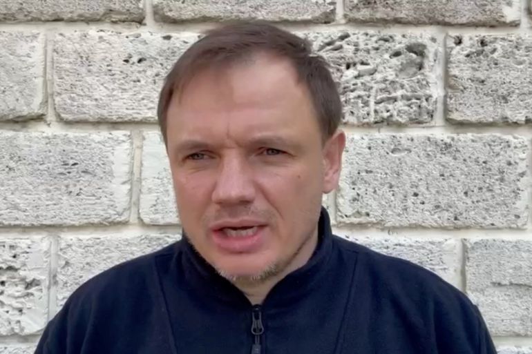 Kirill Stremousov, the Russian-installed deputy head of Ukraine's southern Kherson region, speaks in an unknown location in a video message posted on his Telegram channel.