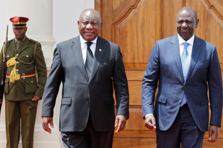Kenya's President William Ruto and his South African counterpart Cyril Ramaphosa