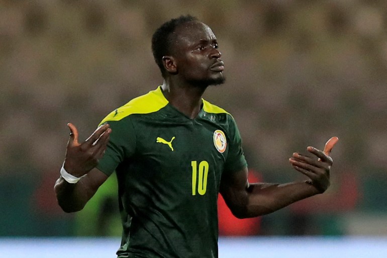 Senegal's Sadio Mane reacts