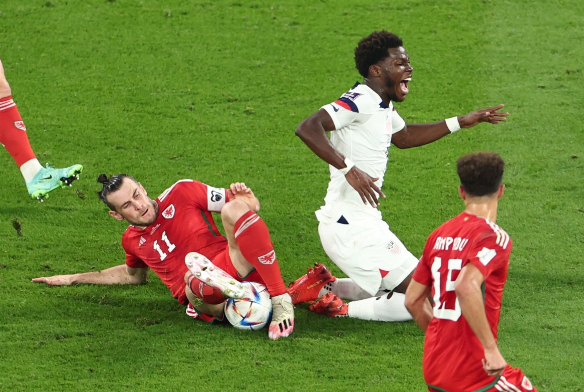 Wales' Gareth Bale in action with Yunus Musah of the U.S