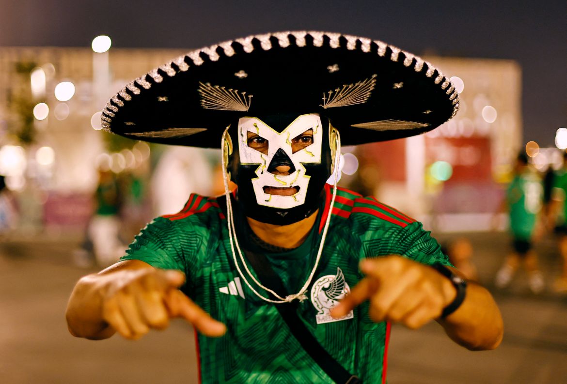 Mexico fan outside the stadium before the match