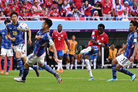 Costa Rica's Keysher Fuller scores their first goal