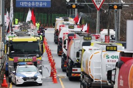 South Korea&#39;s government took the unprecedented step of invoking tough strike-busting laws to end a six-day stoppage by truck drivers [File: Yonhap via Reuters]