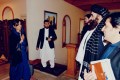 Pakistan's Minister of State Hina Rabbani Khar, welcomed by the acting Afghan foreign Minister Amir Khan Muttaqi.