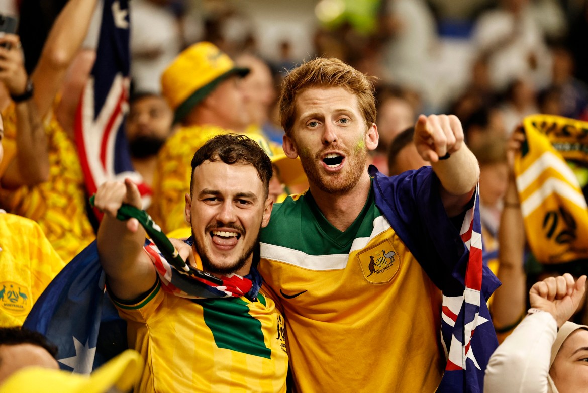 Australia fans inside the stadium before the match