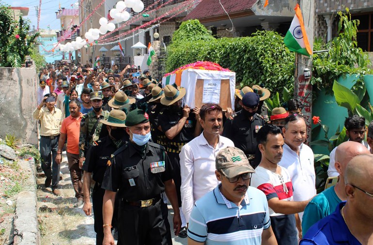 in this photo provided by the Indian Army, the coffin containing the remains of Chandra Shekhar,