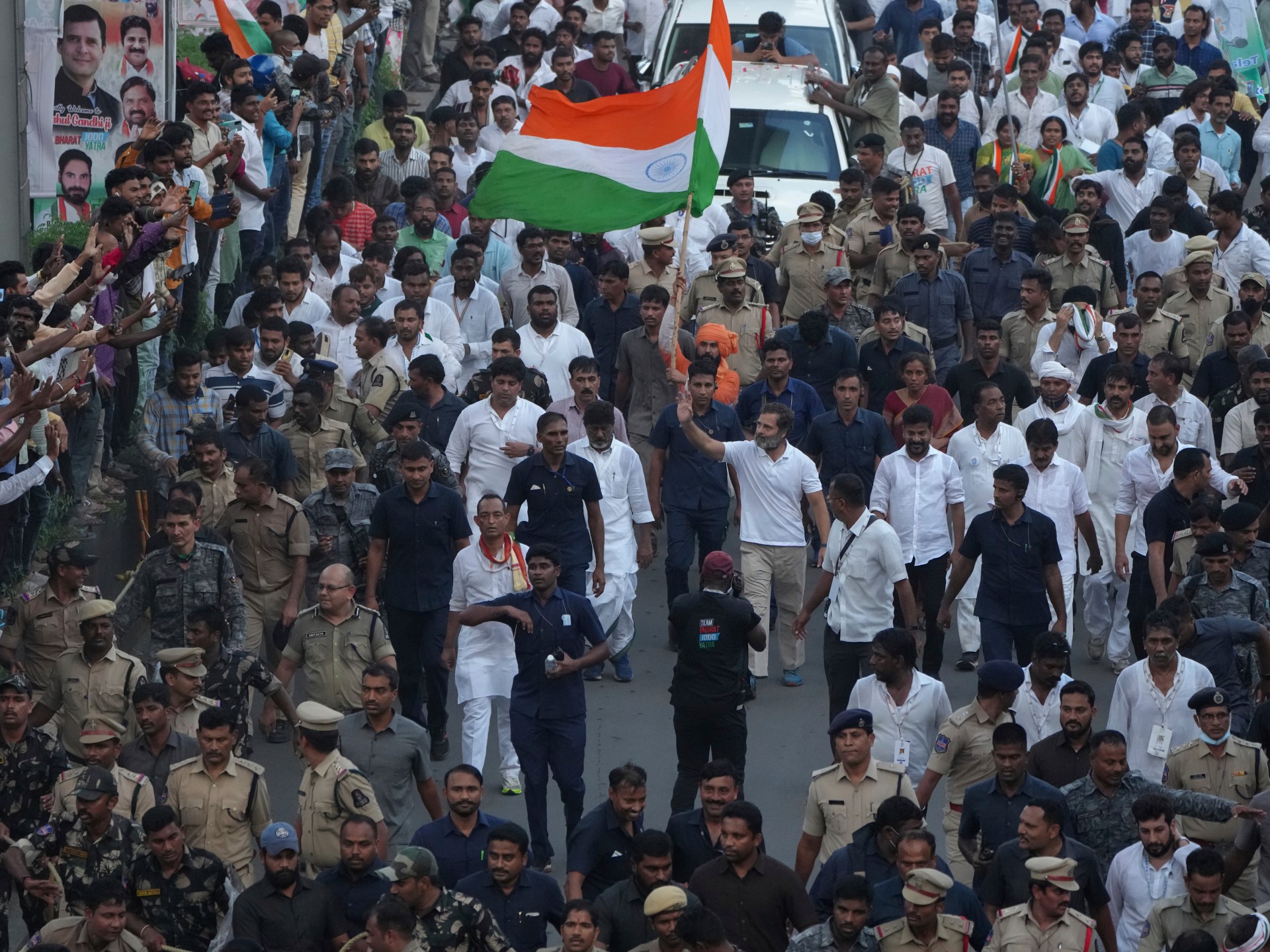 A ‘march to unite India’, led by Congress, reaches half-way mark