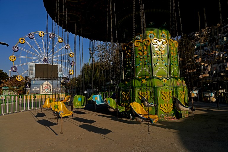 An empty amusement park is seen in Kabul, Afghanistan