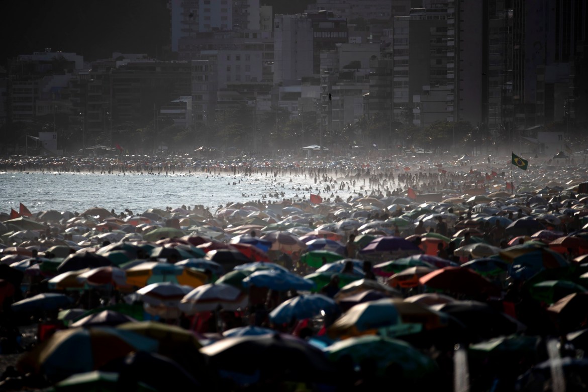 People enjoy the Ipanema beach, in Rio de Janeiro, Brazil