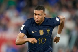 France&#39;s Kylian Mbappe is a player to watch in the December 4, 2022 Round of 16 match between France and Poland at the World Cup in Qatar [File: Frank Augstein/AP Photo]