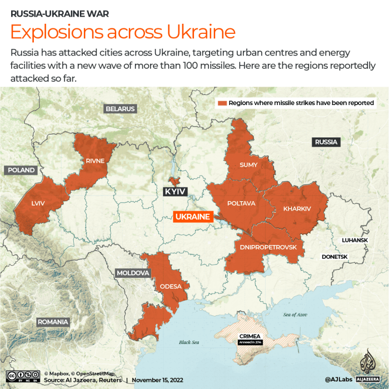 INTERACTIVE - Russian missile strikes across Ukraine - NOV 15