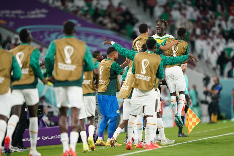 Senegal's team celebrates