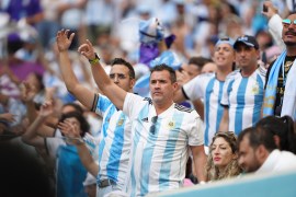 Fans of Argentina are seen at Lusail stadium [Sorin Furcoi/Al Jazeera]