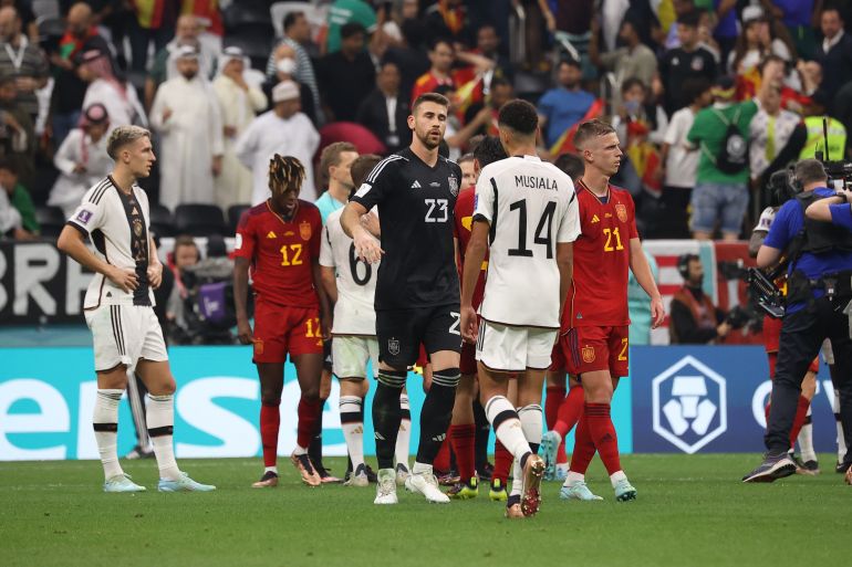 German players shortly after the final whistle