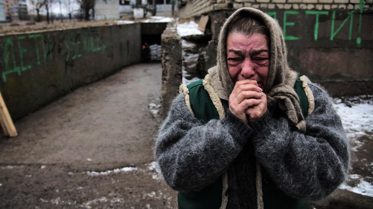 A person stuck in the war in Ukraine