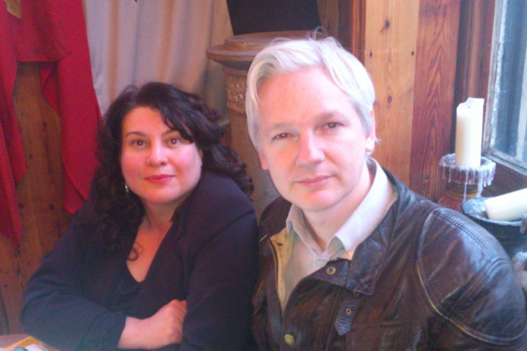 Stefania Maurizi (L) with Julian Assange in 2012 in London, UK