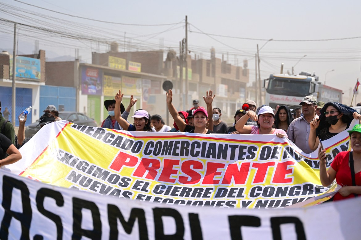 Supporters of Peruvian former President Pedro Castillo