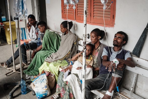 people in a medical centre in Tigray