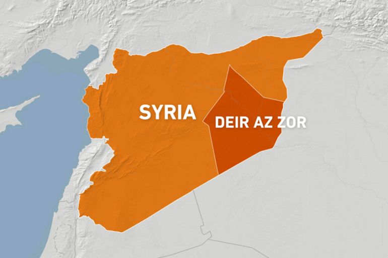Map of Deir Az Zor in Syria