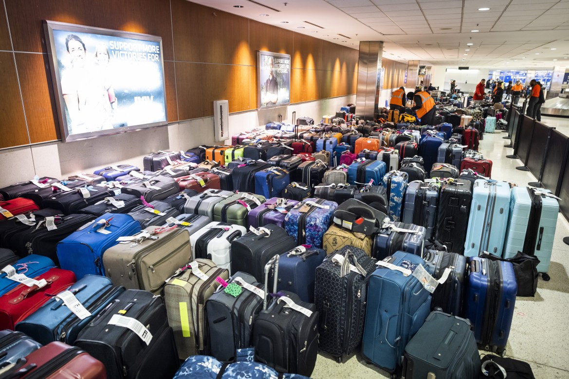 Hundreds of bags of luggage remain unclaimed at Baltimore Washington International Airport