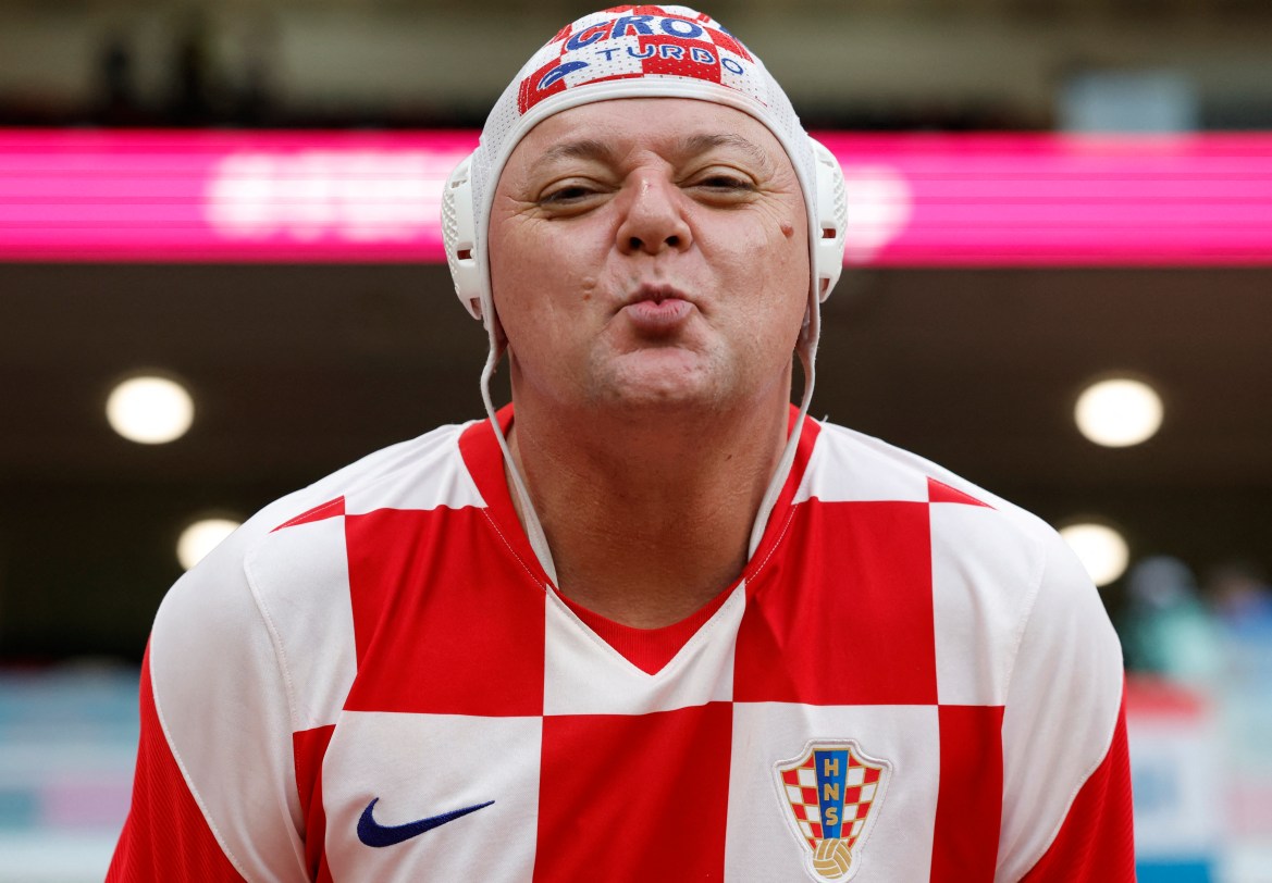 Croatia fan inside the stadium before the match