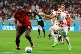 Belgium&#39;s Romelu Lukaku in action with Croatia&#39;s Josko Gvardiol [Bernadett Szabo/Reuters]