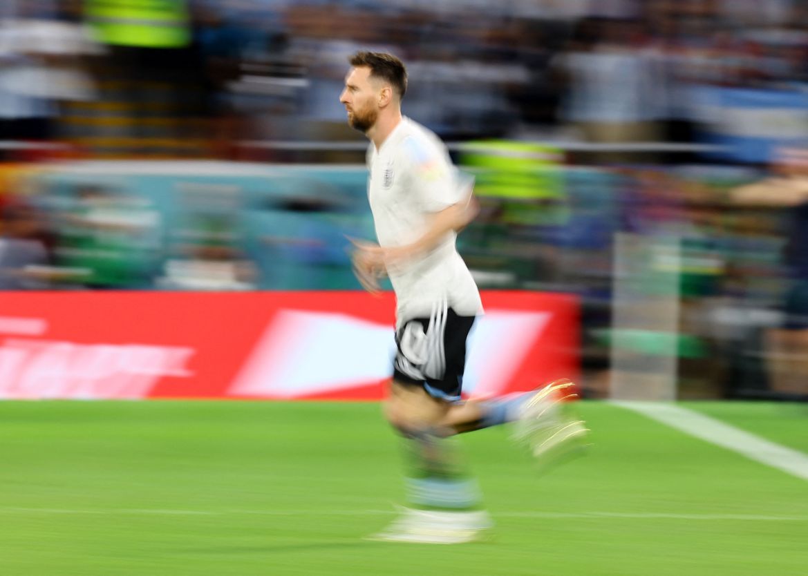 Lionel Messi during the warm up