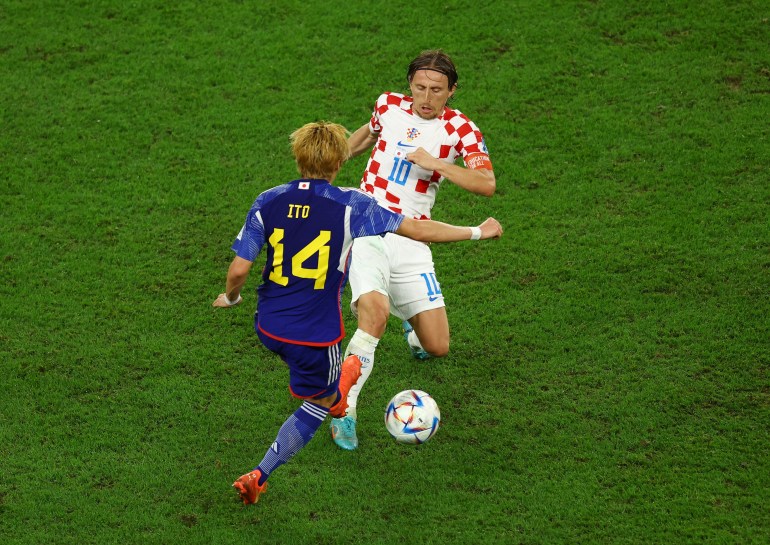 Croatia's Luka Modric in action 