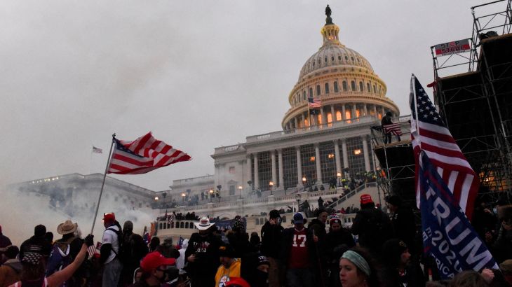 Scenes of chaos as protesters riot at the US Capitol on January 6, 2021.