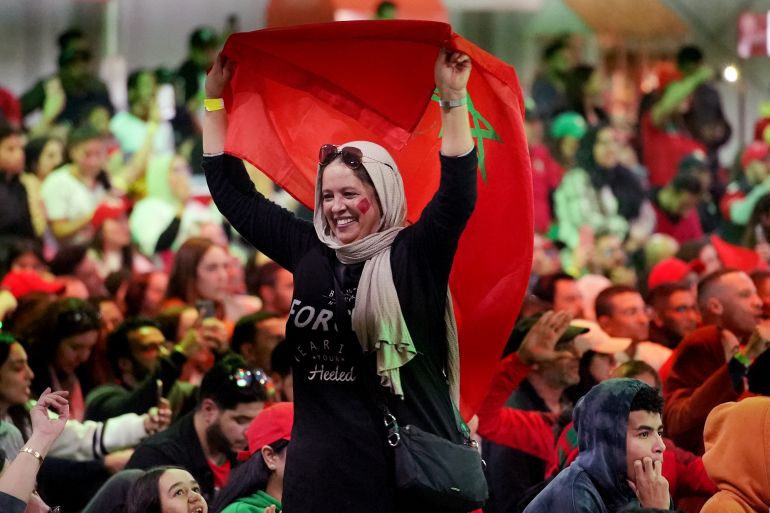 Fans in Casablanca watch Morocco v Portugal