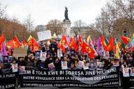 Members of the Kurdish community gather at the Place de la Republique square, following a shooting, in Paris, France December 24, 2022