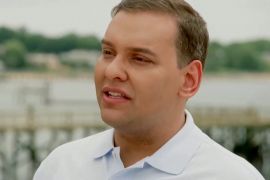 George Santos in a still from a campaign video
